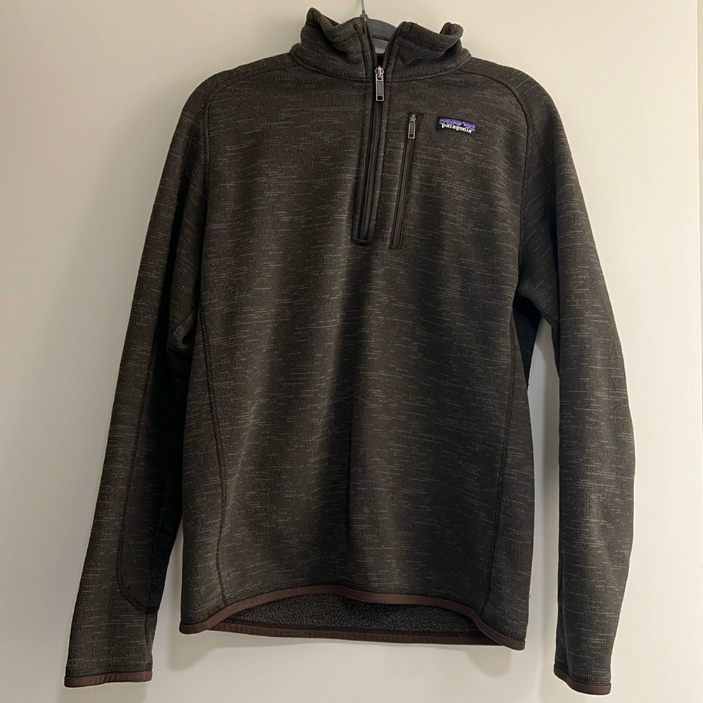 Patagonia men’s better sweater 1/4 zip fleece in brown